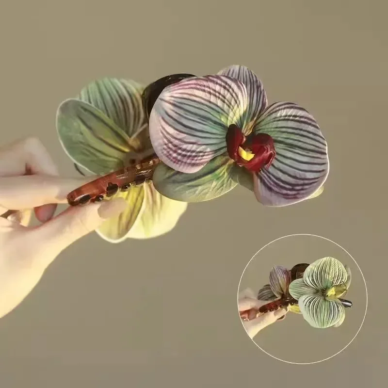 Fermaglio per capelli a forma di fiore phalaenopsis trendy_voghion.com