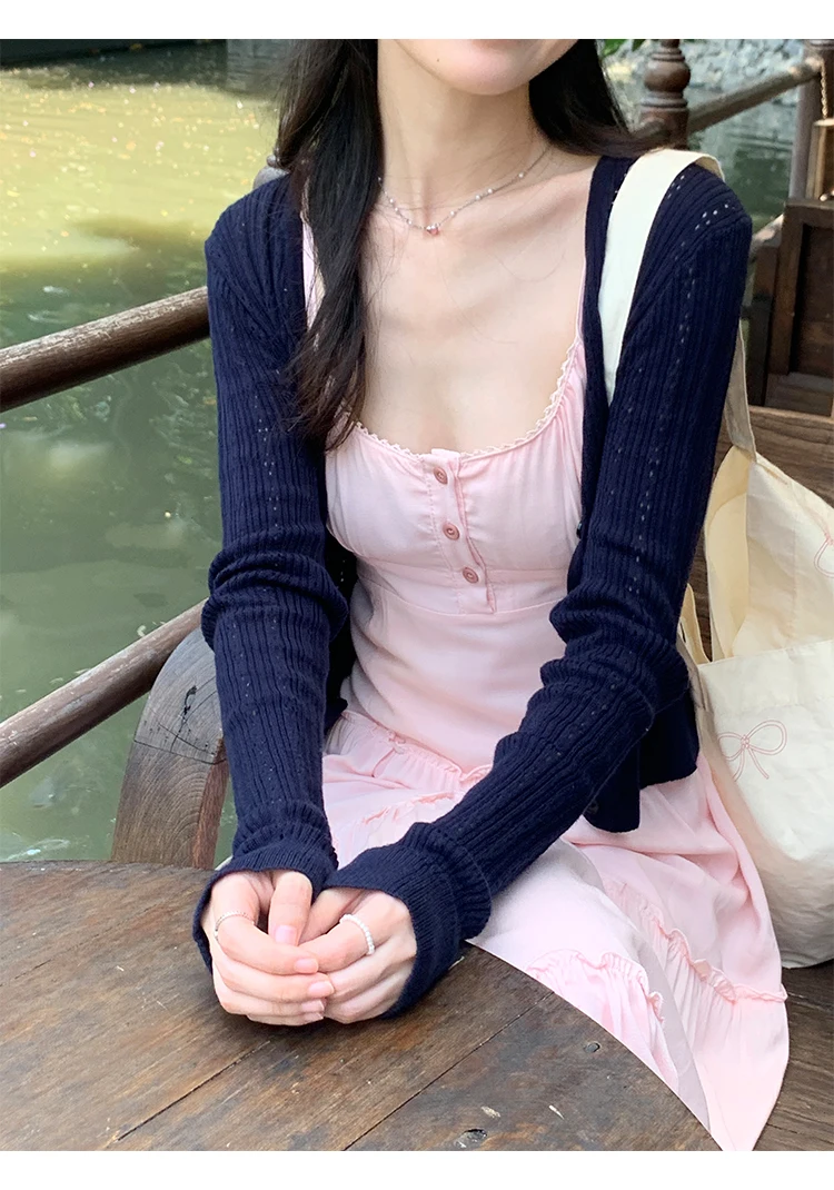French Elegant Dresses for Women Solid Spaghetti Strap Summer New Ruffles A-line Casual Korean Chic Midi Vestidos Mujer