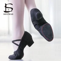 Women Dance Shoes Girls Ballet Jazz Salsa Shoes Soft Sole Low Heels Kids Dancing Slippers Pink Black Red Children Latin Sneakers