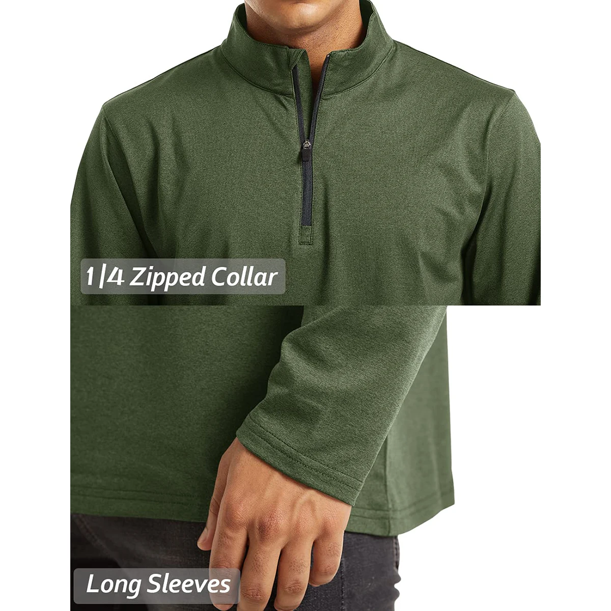 TACVASEN Frühling/Herbst Thermo Sport Pullover männer 1/4 Zipper Tops Atmungsaktive Gym Lauf T-shirt Pullover Männlich Activewear – Detail 25