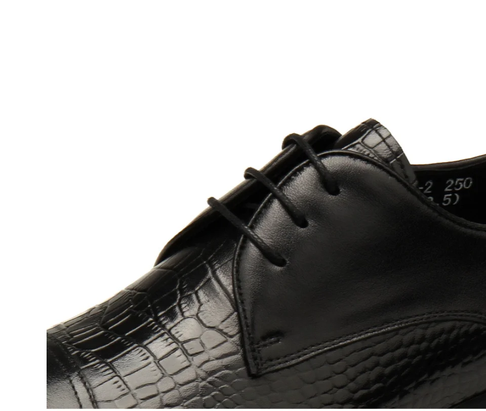 Neue geprägte Herrenschuhe Rindsleder spitze Spitze Business Casual Schuhe drei gemeinsame formelle Schuhe Herren Bürokleidung – Detail 10