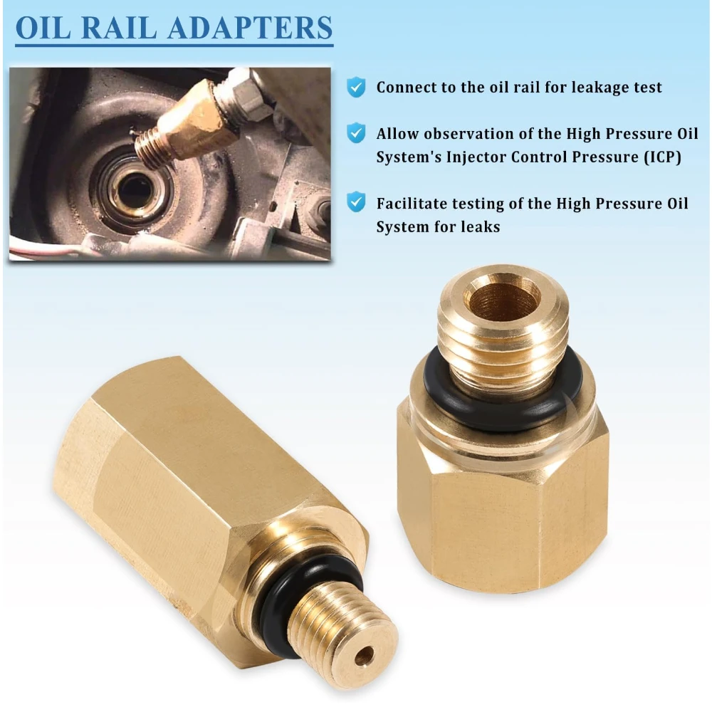 6.0 IPR Valve Socket & Oil Rail Adapters Kit & 6.0 High Pressure Oil Pump IPR Valve Air Test Fitting Tool with Seal Kit