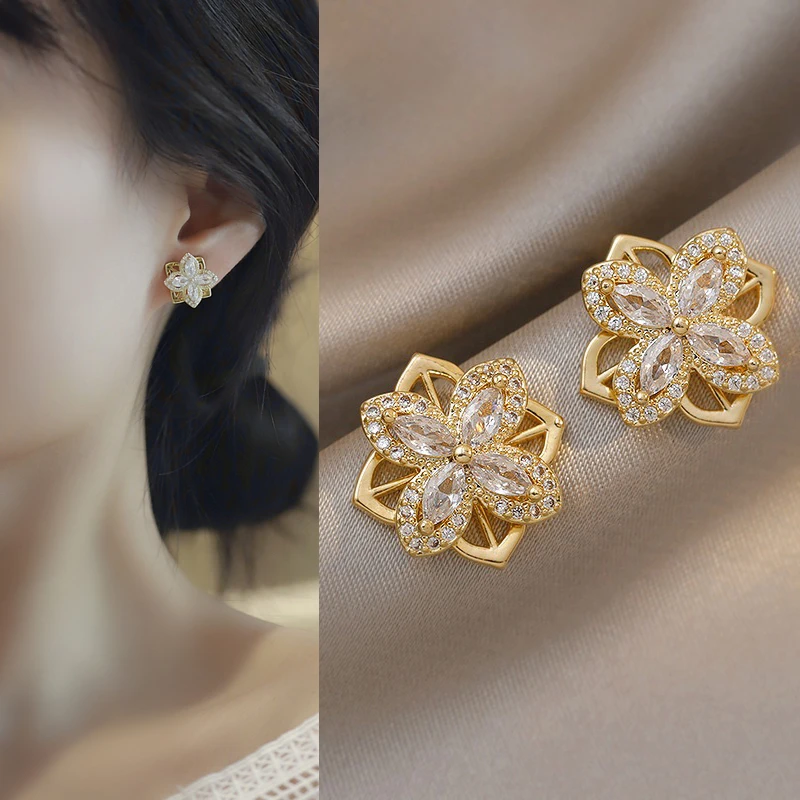 Korean New Fashion Designer Zircon Drop Earrings For Women's Hoop Elegant Golden Stud Modern Pearl 2022 Trend Wedding Jewelry 5