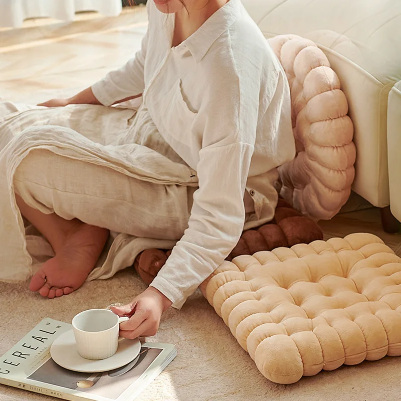 Thickened Futon Biscuit Cookie Cushion Office Sedentary Cushion Tatami Mat Practical Floor Cushion Rectangular Home Chair Cushio 4