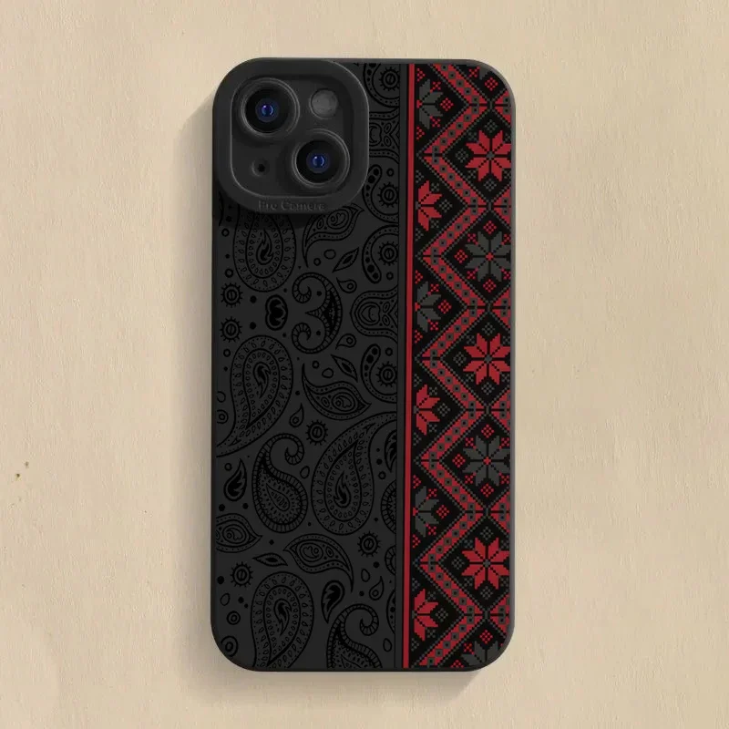 Vintage Totem Pattern Silicone Phone Case Cover in Vibrant Design