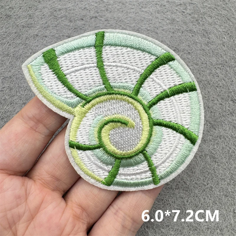 Surfbrett-Mädchen-Stickerei-Patch, grüne Welle, dekorative kleine Muschelaufkleber, DIY-Aufnäher zum Aufbügeln, Applikationen für Kleidung – Detail 10