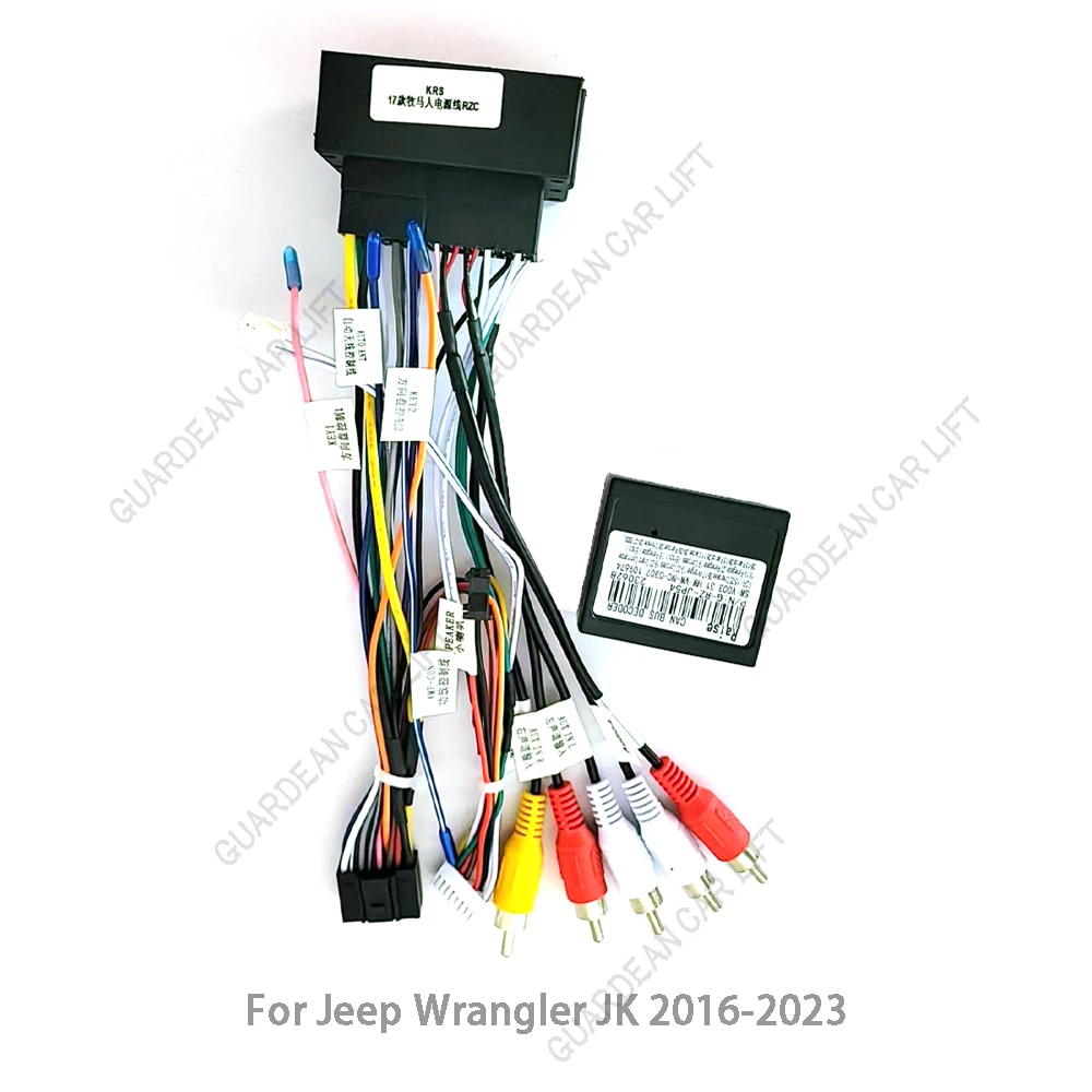 

Car Radio Stereo Wiring Harness Cable Adapter Android MP5 Player Stereo For Jeep Wrangler Cherokee Compass Renegade 2016-2023