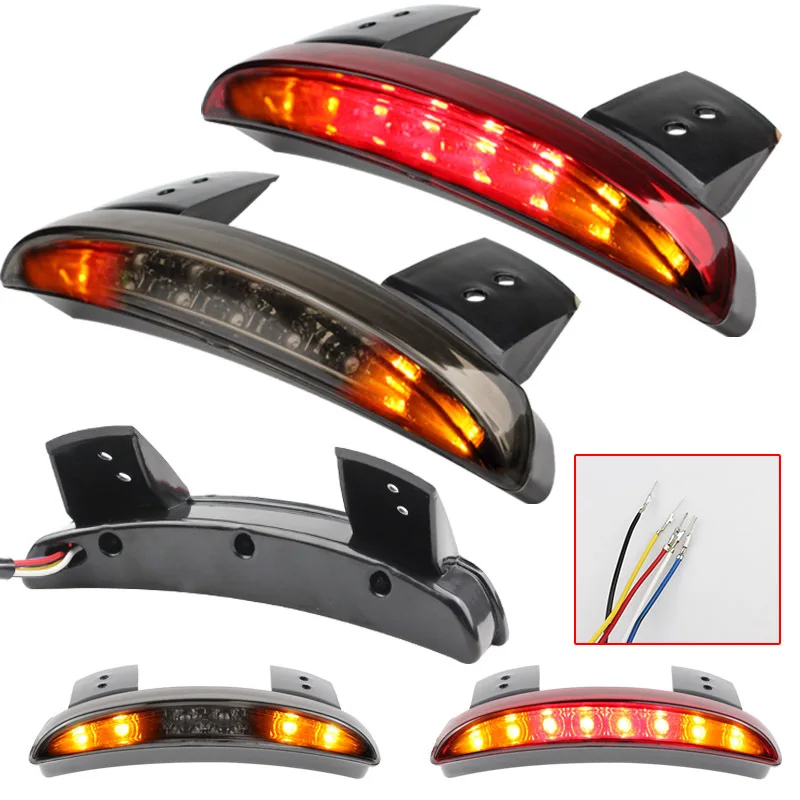 

Motorcycle Motorbike LED Off-road Vehicle License Plate Light Brake Tail Light Stop Lamp Rear Fender Edge Lights