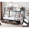 Double Bed, Full Size, 2 Storage Drawers/flat Steps/inclined Ladders, Heavy Duty Metal Plate Support, No Box Spring Required 1