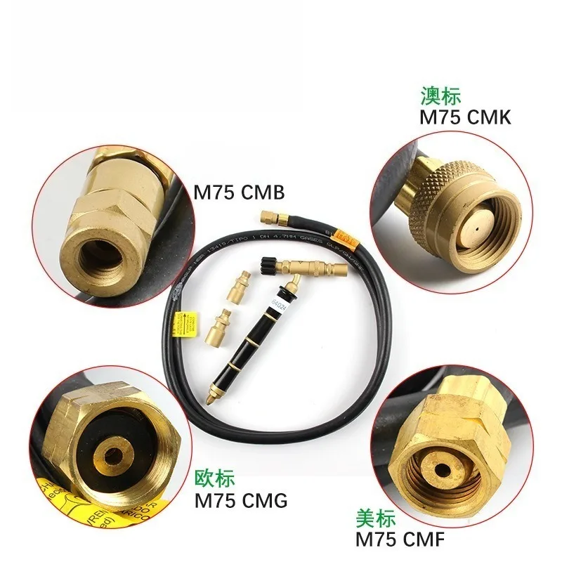 미국 및 호주 표준 마이크로 용접 토치, 호스와 노즐이 포함된 미니 토치 키트, 터미널 없음
