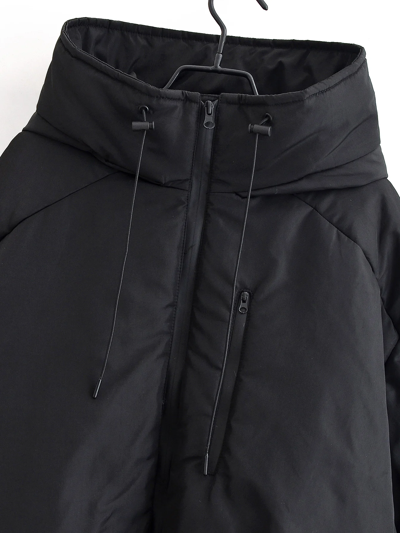 Women Autumn Winter Black Casual Short Hooded Jacket Coat Female Outwear Windbreaker Jacket Lady Commuting Casual Hoodie Jacket