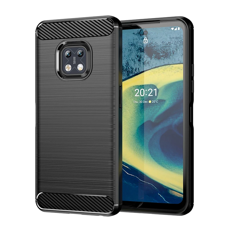 Brushed Carbon Fiber Case For Nokia XR20 Shockproof Silicone Cases for nokia xr 20 xr20 Soft Phone Cover Coque Fundas 6