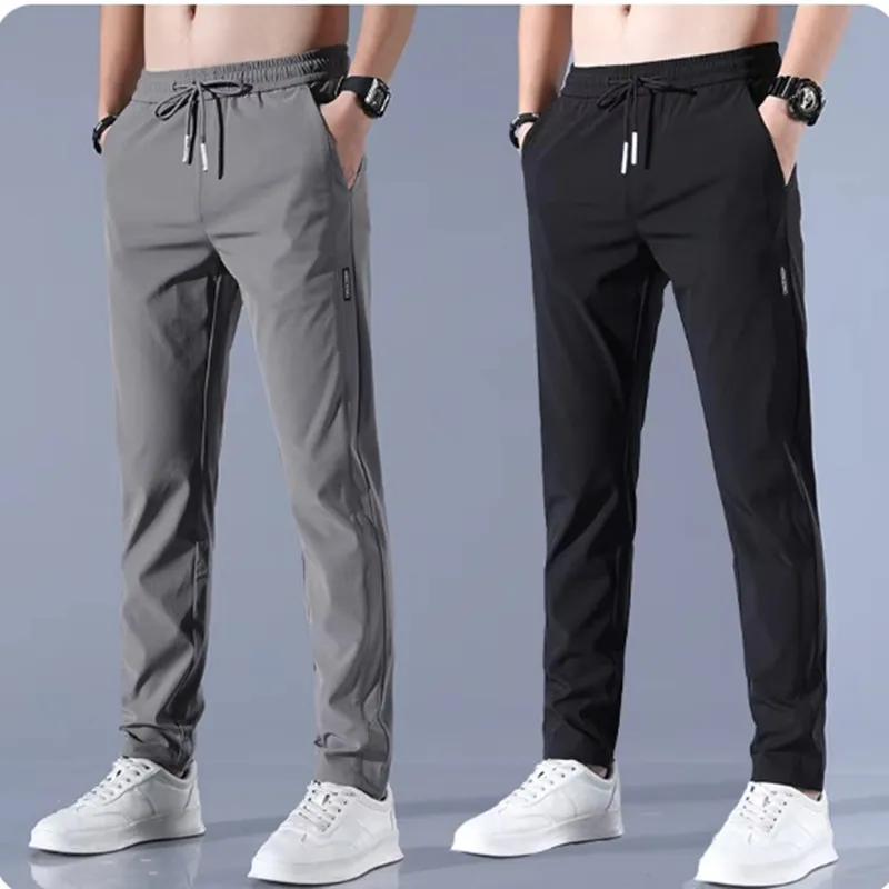 Summer Elastic Men Running Sport Pants Jogging Sweatpants Casual Outdoor Training Gym Fitness Trousers