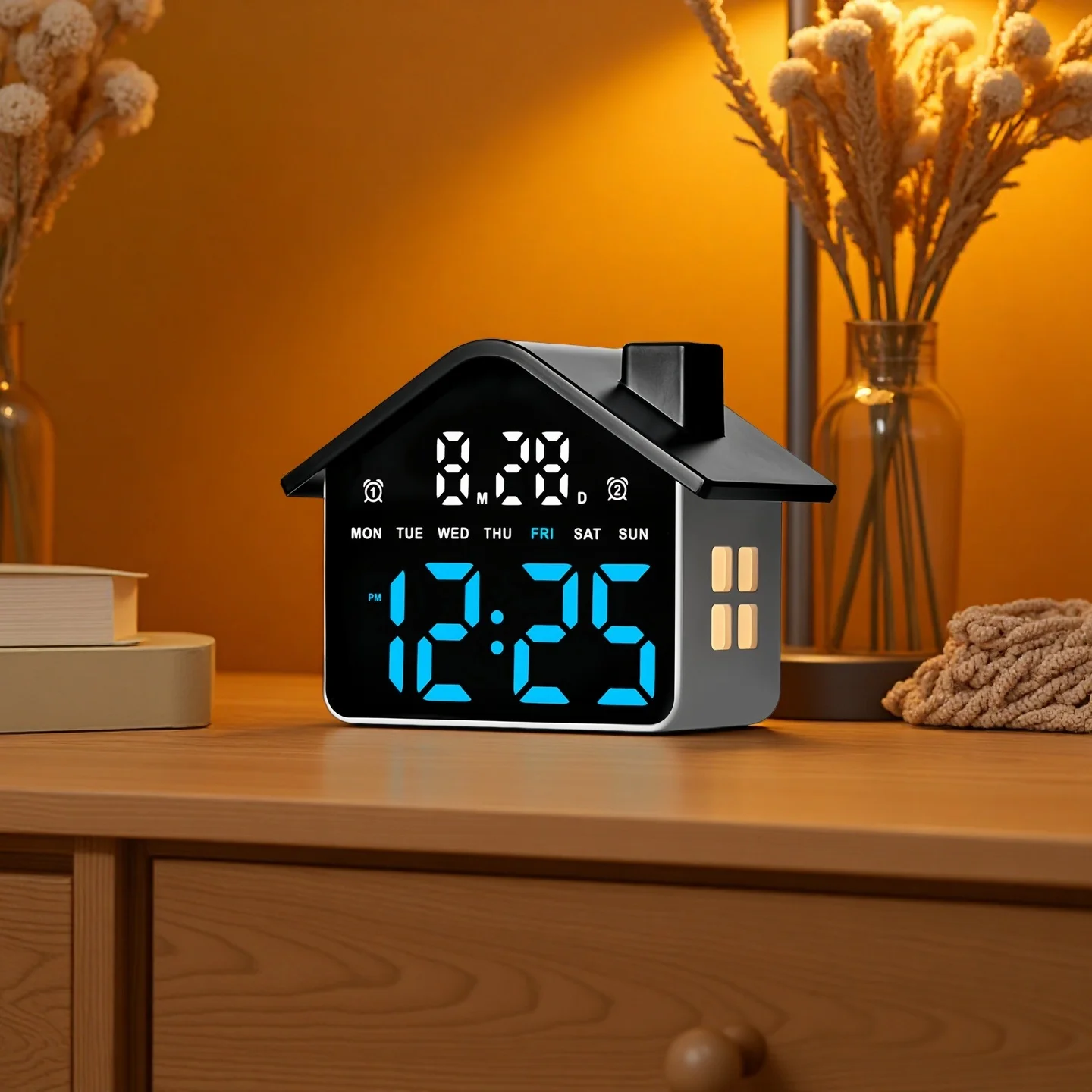 LED Digital Alarm Clock with Voice Control, Date Display, Adjustable Brightness, and Night Light