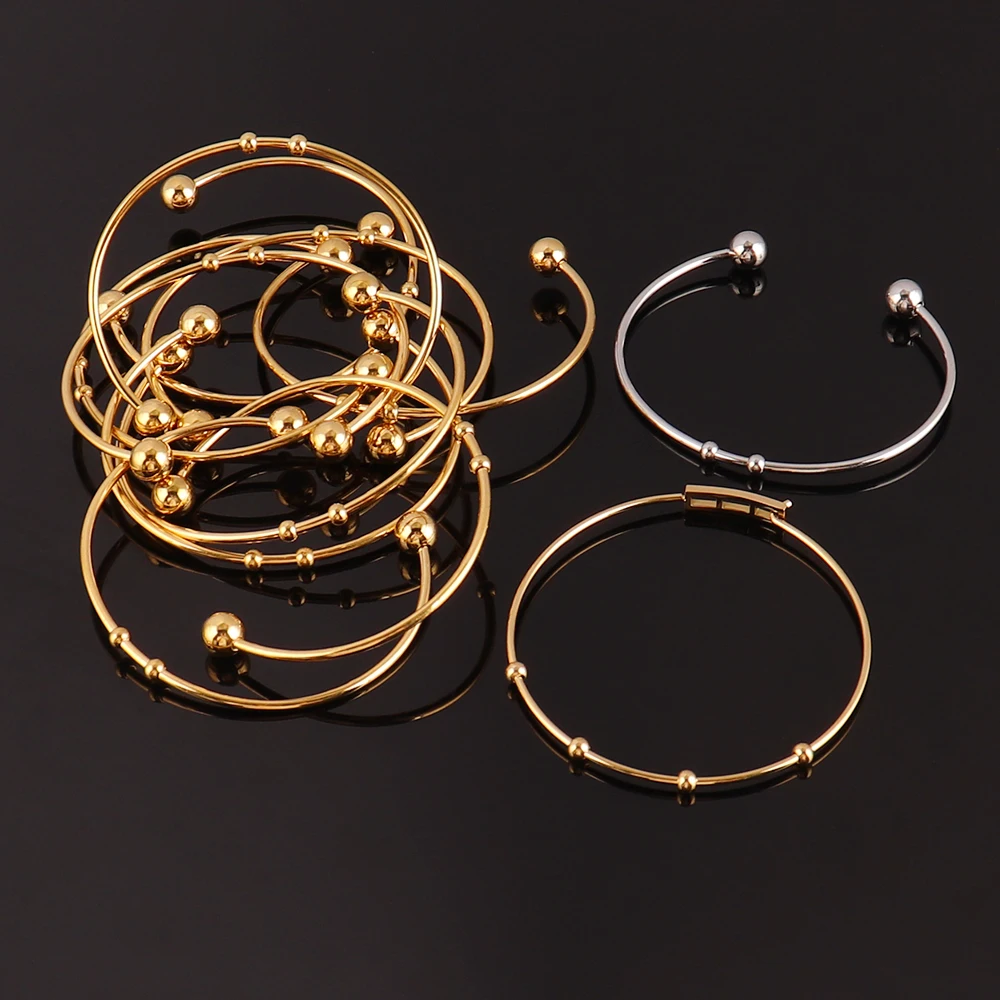 

2pcs/lot Stainless Steel Expandable Bracelet for Jewelry Making Charm Bracelet Making Supplies Bangles DIY Adjustable Bangles