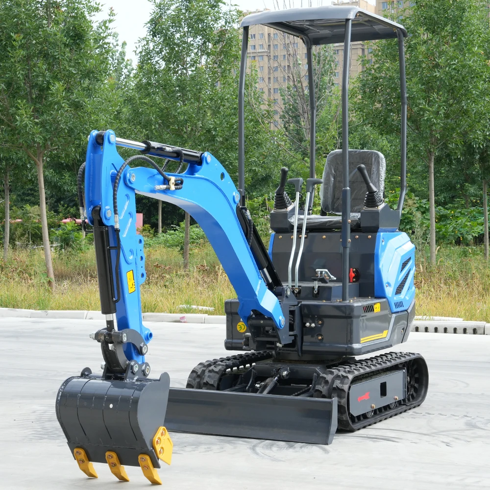 Mini-Bagger 1,2 Tonnen CE EPA Euro5 Hydraulischer Raupenbagger Kleiner Bagger mit Kubota-Motor Mikro-Bagger für Landwirtschaft, Garten und Haushalt