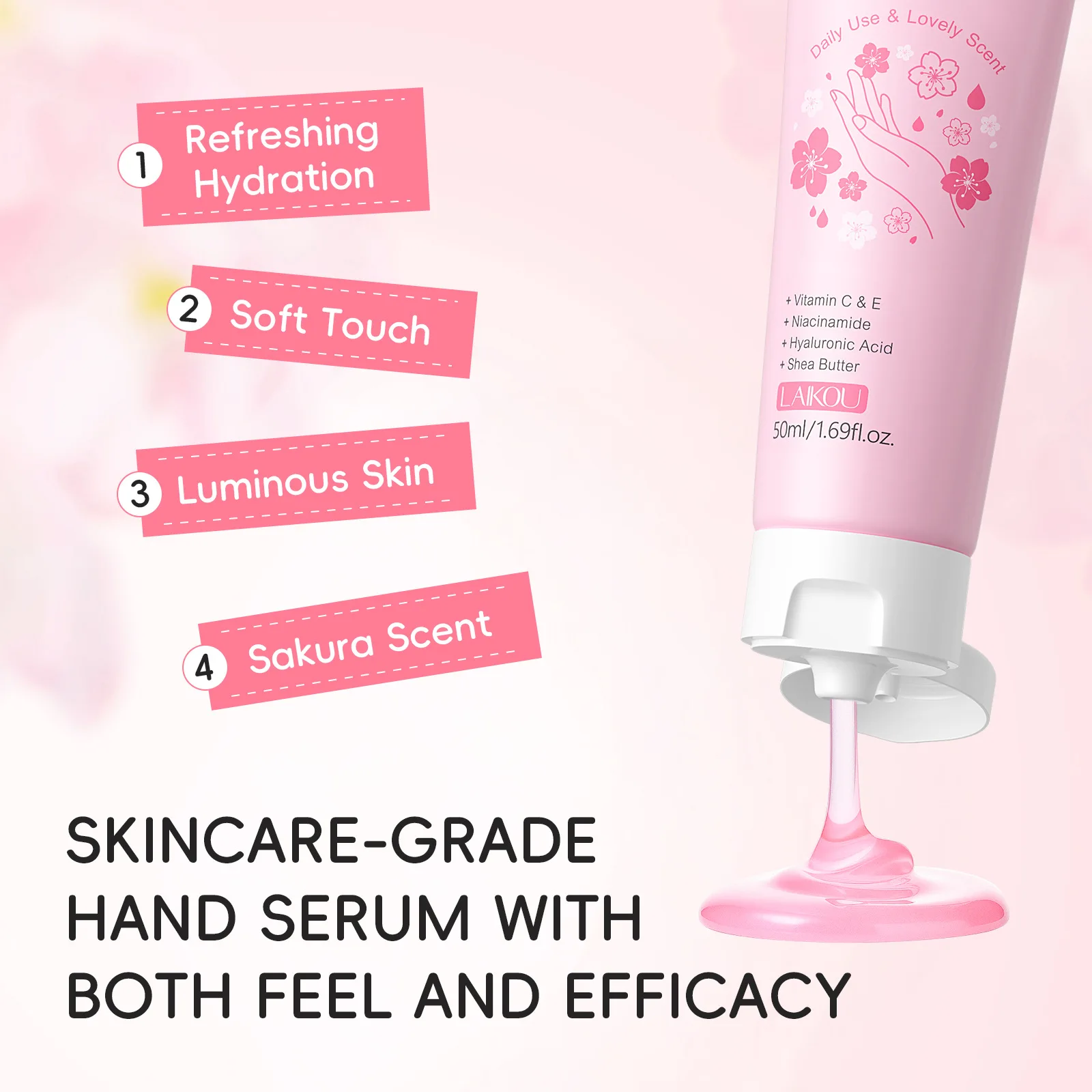 Sakura Nourishing Hand Serum Hands Moisturizing Anti-chapping Brightening Hydrating Hand Serum Hand Skin Care Products Wholesale
