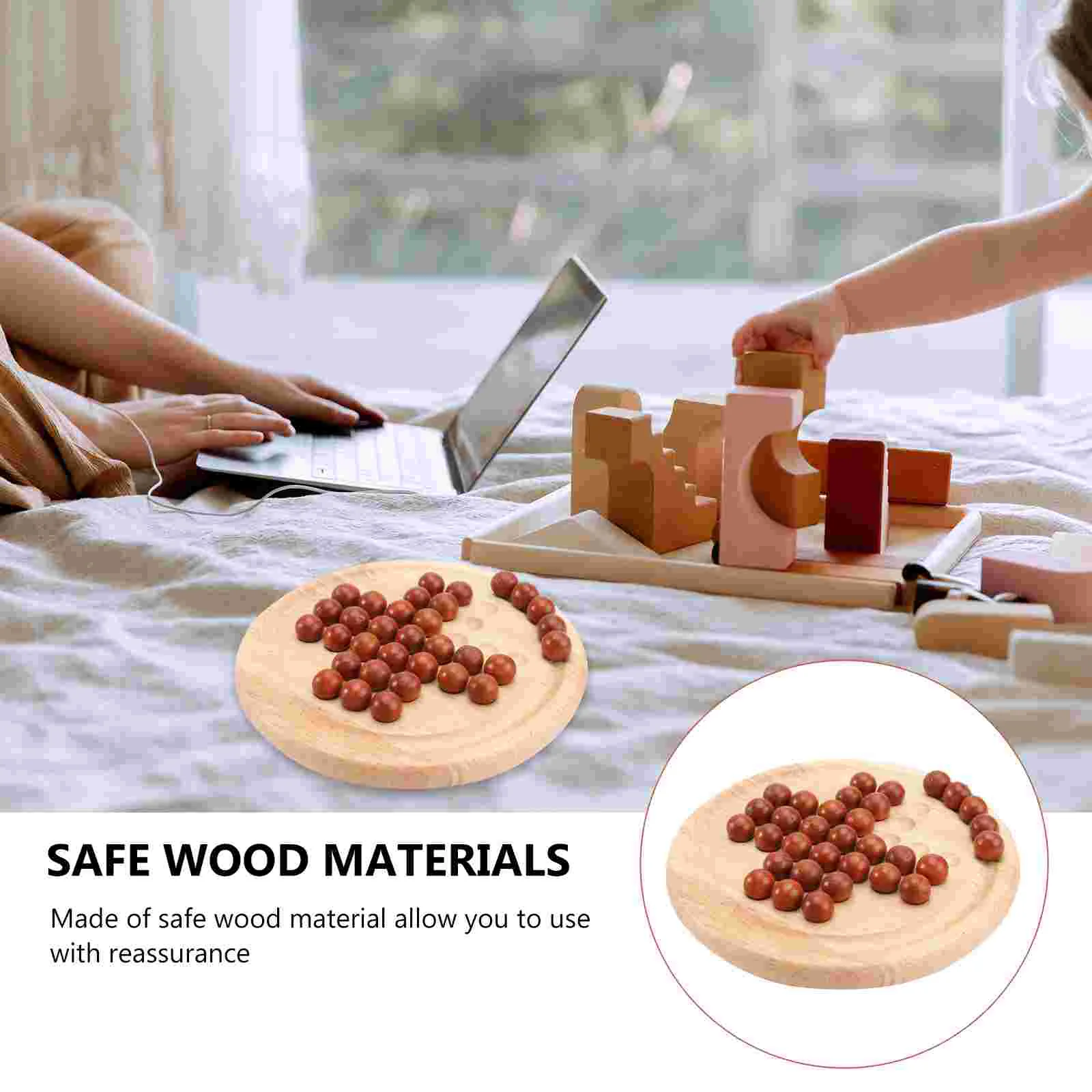 Peg Wooden Educational Toys Board Games for Adults Checkers Single Player Chess Kids