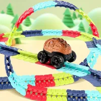 Kids Race Track Toy Car DIY Changeable Speed Tracks Set Electric Slot Train Rail Magic Flexible Railway Birthday Gift for Boys