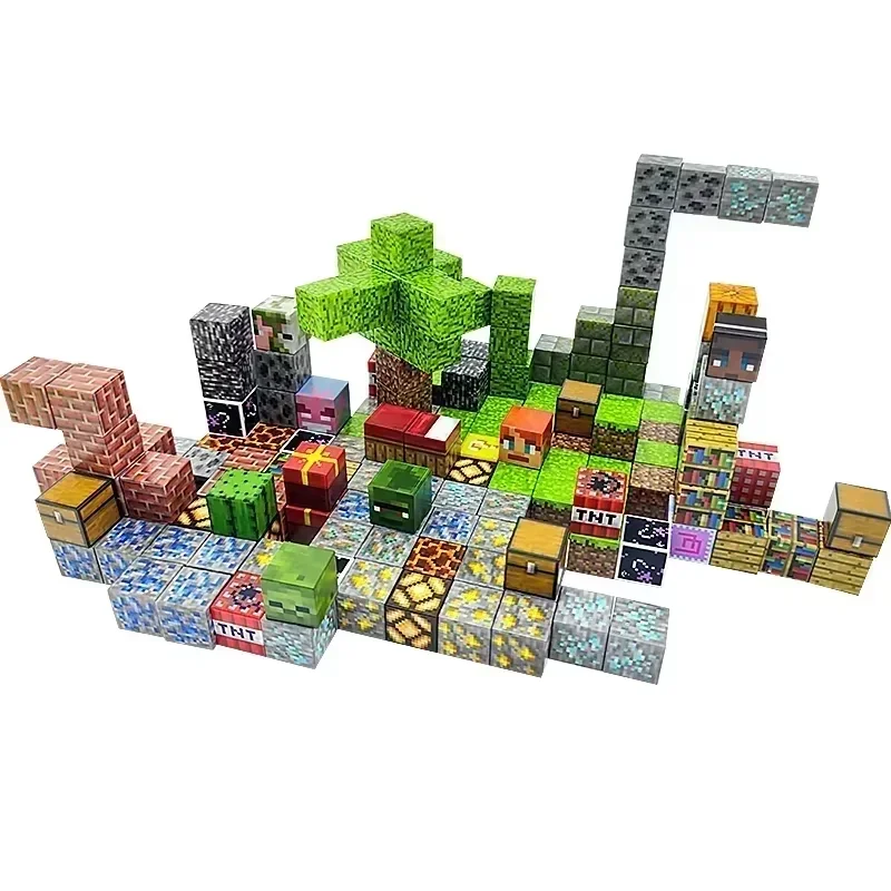 Upgrades Magnetic Building Blocks Toy Build Mine Magnet World Set for Boys Girls Montessori Sensory Cubes for Toddlers 210P
