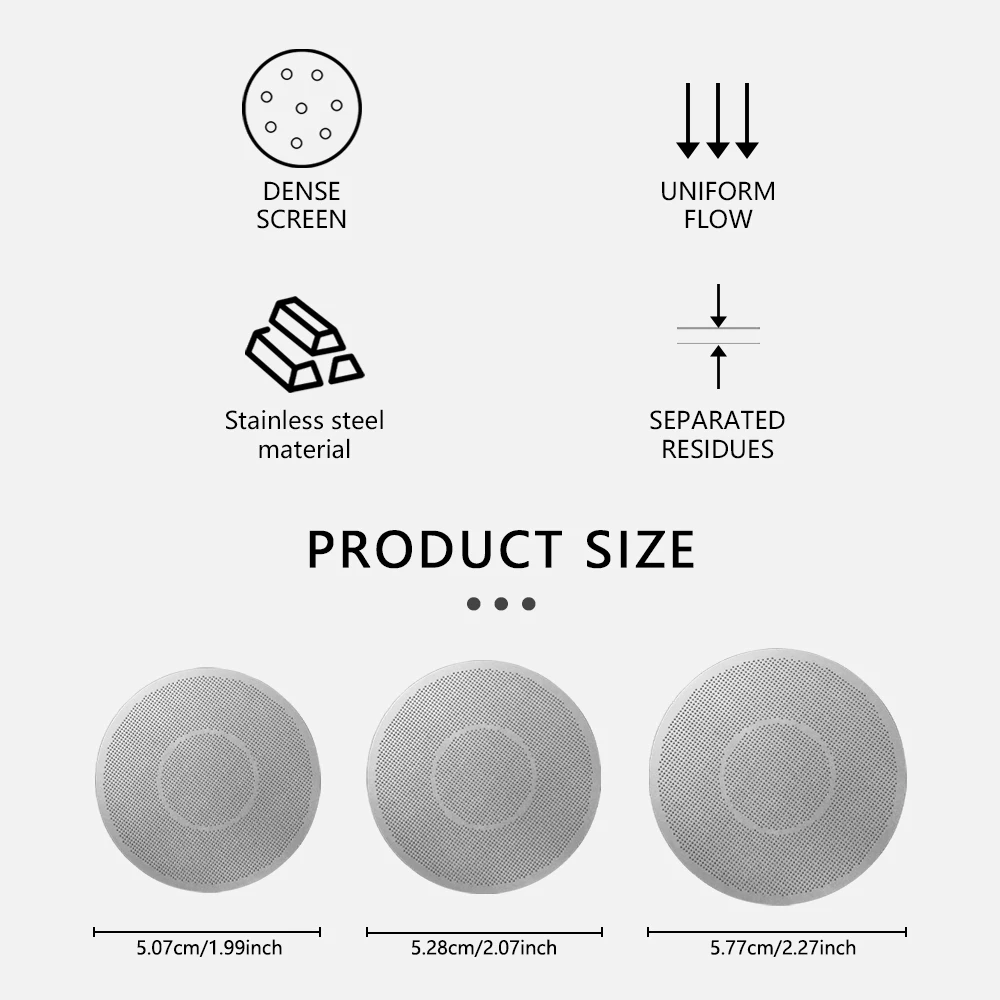 Puck Screen,filtri riutilizzabili del caffè per cesto del portafiltro dell' espresso 53mm 2 pezzi 1,7 mm di spessore per portafiltro, 150 um acciaio inox caffè Puck Screen