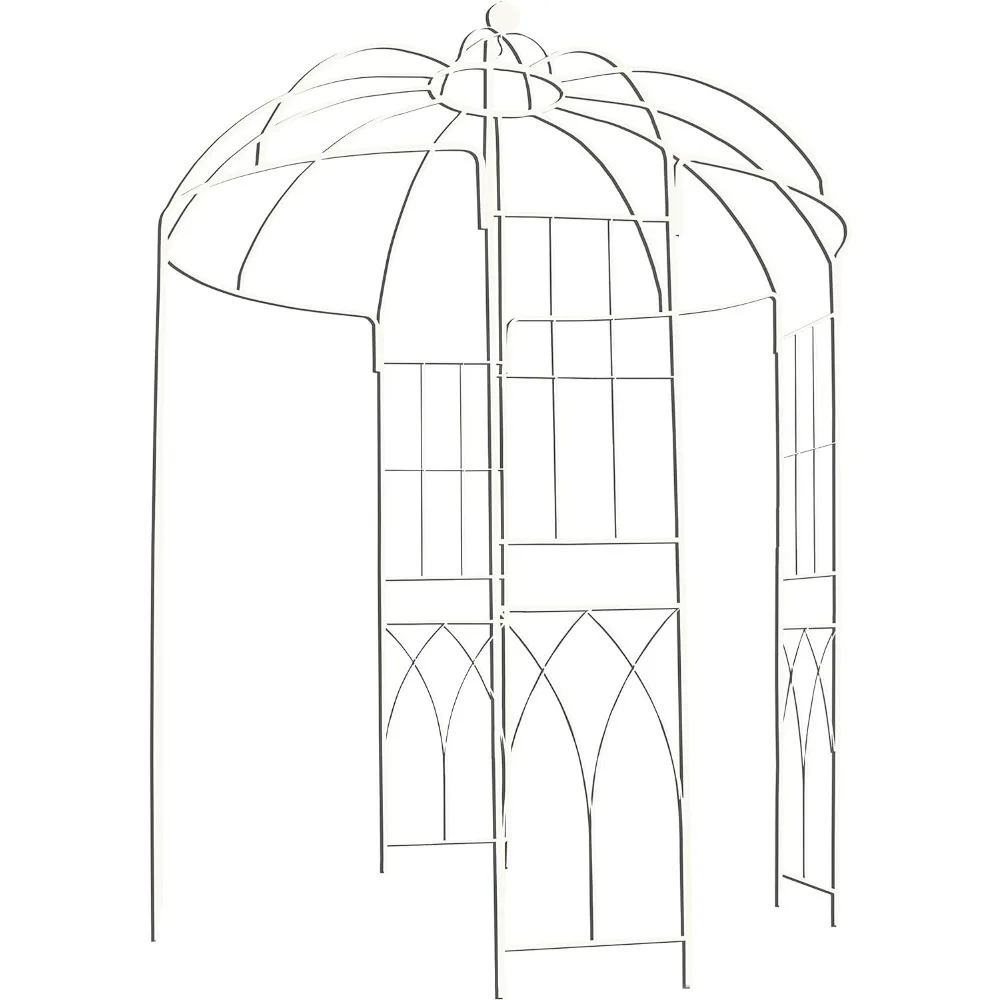 

Garden Arch, Birdcage Shape Heavy Duty Gazebo,9'Highx 6‘6"Wide Arch Arbor Arbour Plants Stand Rack for Wedding, Garden Arch