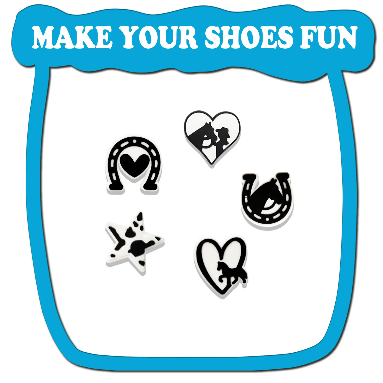 Cowgirl-Themed Shoe Charms Set - 26-Piece PVC Decorations