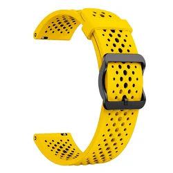 Breathable Silicone Sports Watch Strap - 22mm - 22mm Universal (Yellow)