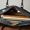 New Fashion Alligator Men's Briefcase Crocodile Pattern Cow Leather Travel Bags Handbags Men Shoulder Bag Messenger Laptop Bags 6