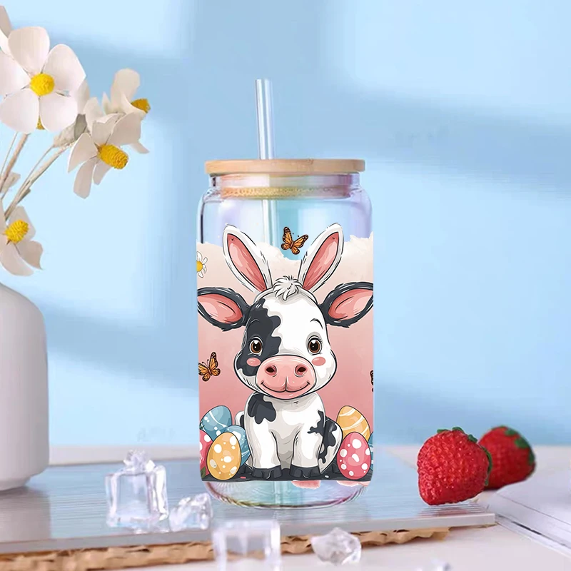 UV DTF Transfer Sticker Easter Animal For The 16oz Libbey Glasses Wraps Bottles Cup Can DIY Waterproof Decals D12959