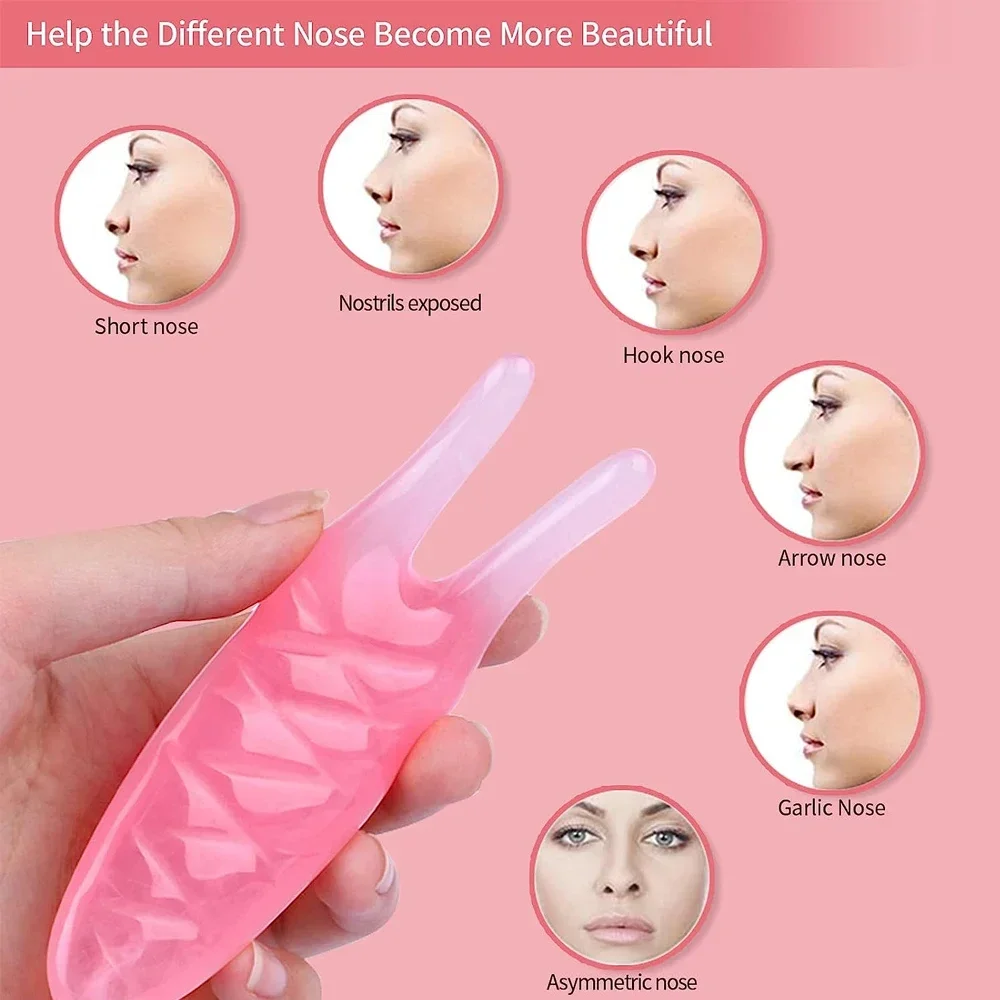 1PCS Natural Jade Nose Shaper Nose Facial Massage Nose Lifter Jade Therapy Massage Tool Beauty Tools Guasha Jade Stick Skin Care