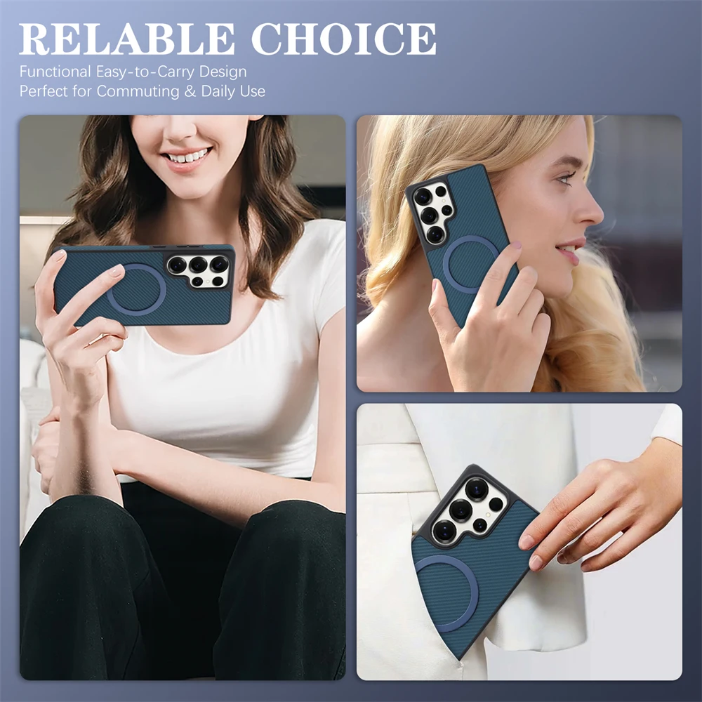 Luxury Ultra-Thin Carbon Fiber Leather Magnetic Case Cover