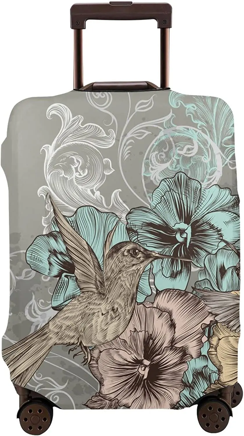 Luggage Cover Cute Hummingbird Thickened Elastic Travel Suitcase