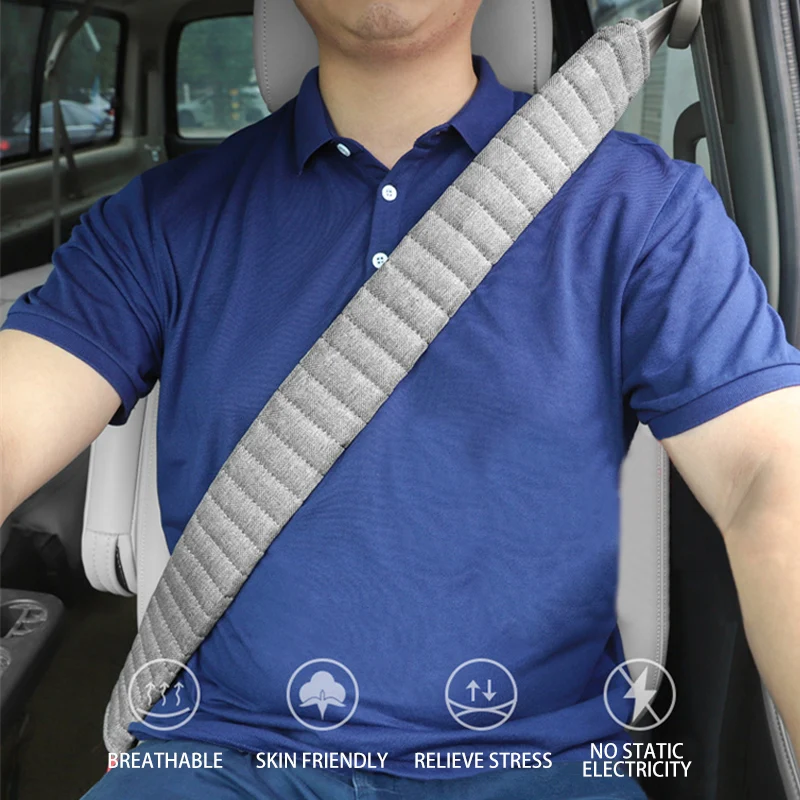 2 Cuscini Per Cintura Di Sicurezza Auto - Comfort Spalle E Collo, Universali, Nero - Foto 4