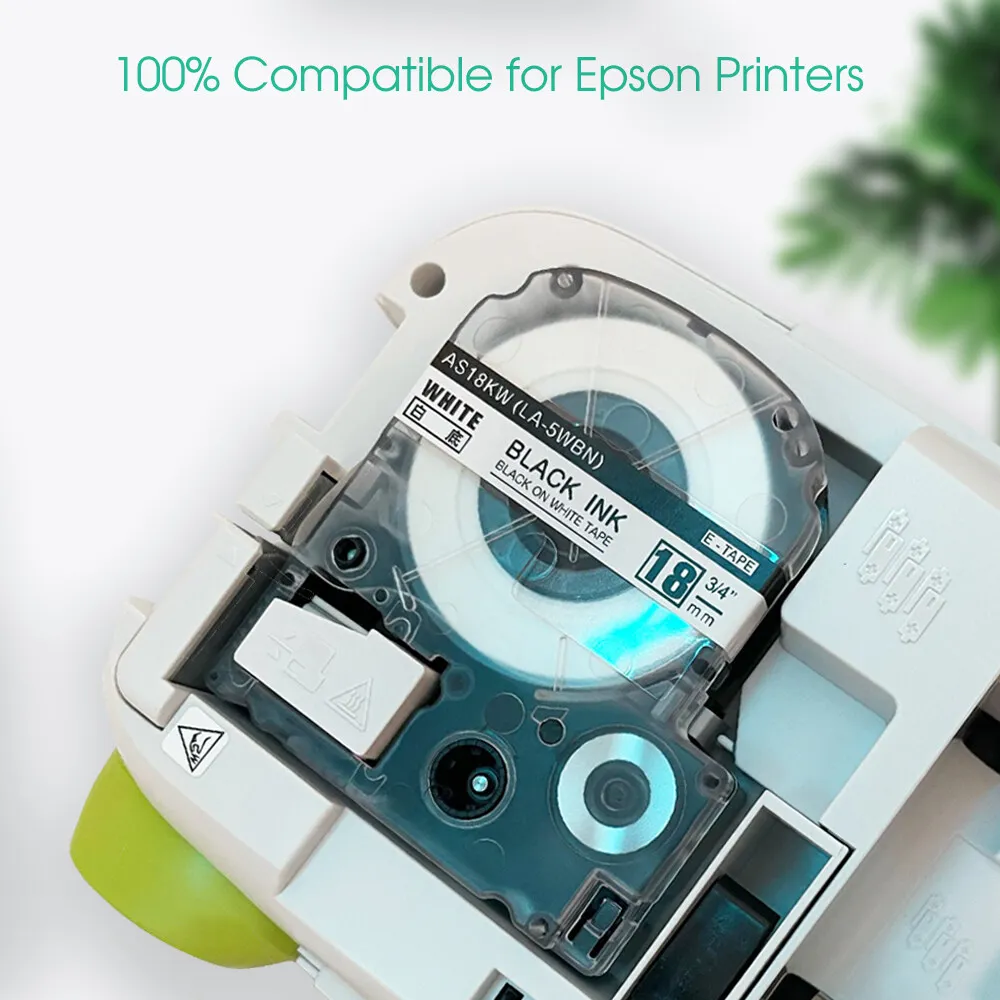 2PK 12mm SS12KW Tapes Compatible for Espon Label ST12KW SC12RW SC12YW SC12BW SC12GW for EPSON LW-300 LW-400 LW-600P LW-700 Print