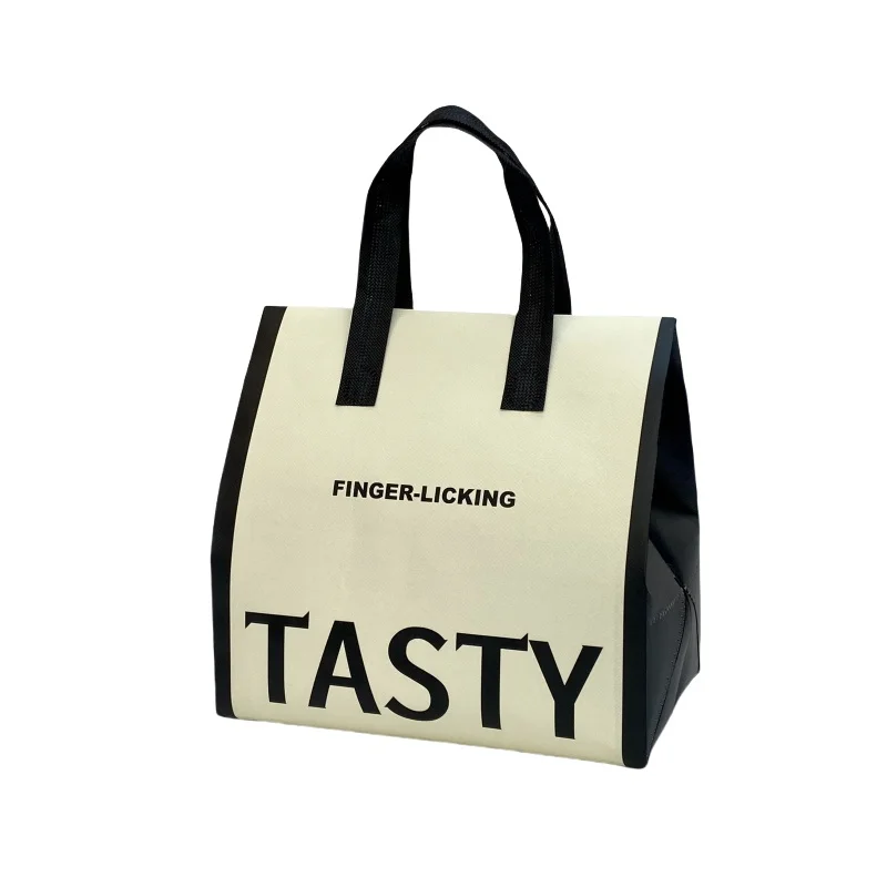 StoBag 10pcs Non-woven Insulation Tote Bags Portable Fabric for Food Cake Drinks Package Keep Warm Cold Delivery Reusable Pouch 6
