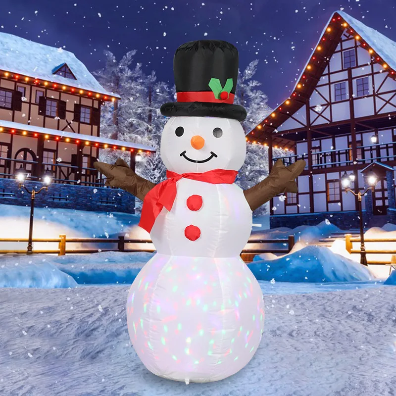 Christmas Inflatable Gas Model Lighting Outdoor Courtyard Party Decoration Rotating Colorful Lights Christmas Snowman