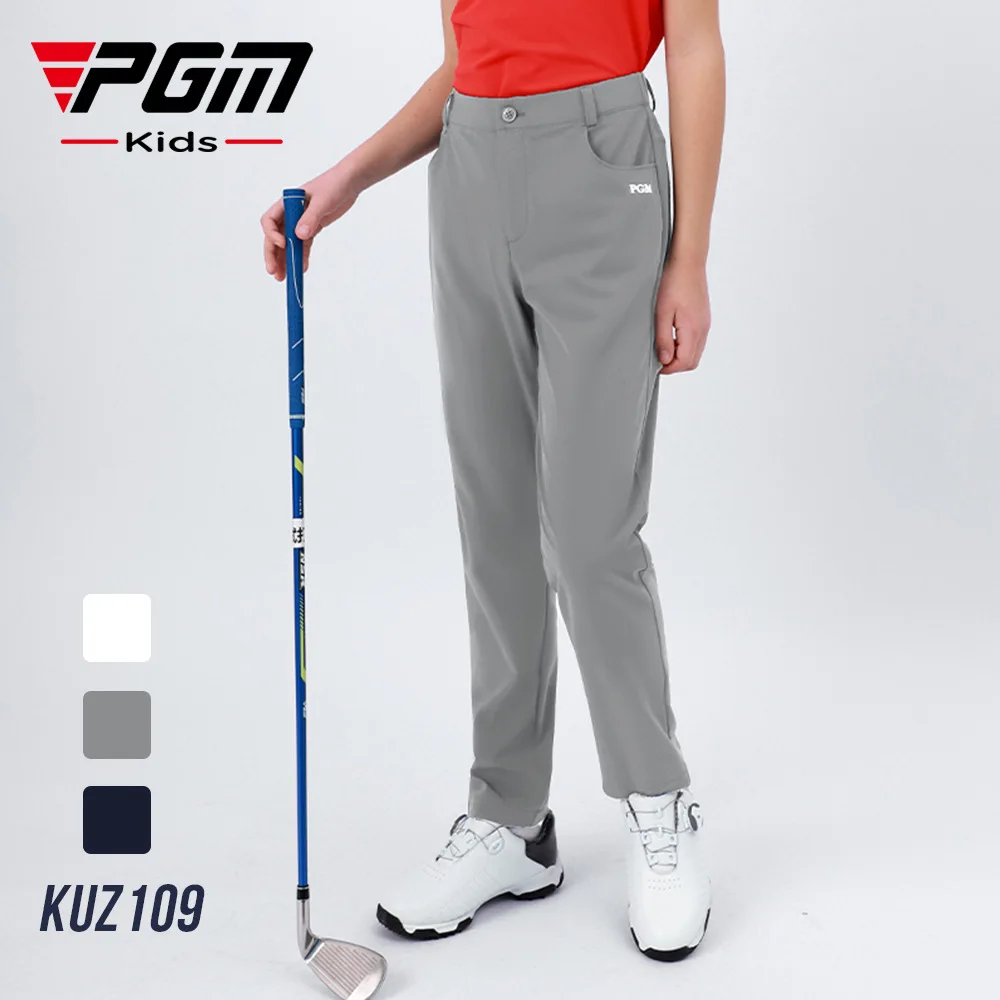 PGM Golf Pants spring Autumn Elastic Sport Pants kids boys Sports Trousers Slim Fit Comfortable Plus Size 130-160cm KUZ109