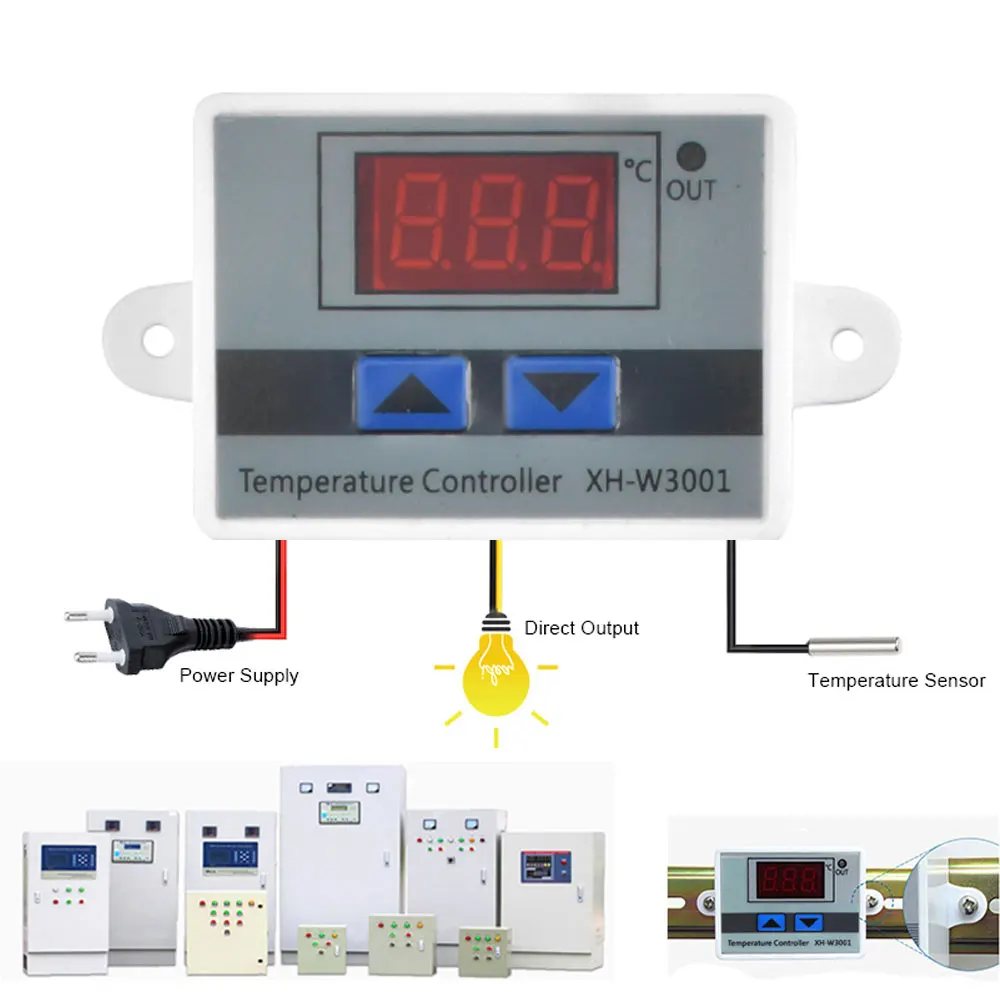 10A12V24V220VACDigitalLEDTemperatureControllerXHW3001For