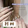 20Pcs New Maillard Color Ribbon Bow Nail Art Accessories Classic Leopard Print Tie Resin Nail Charms DIY Clips Nails Decorations 2