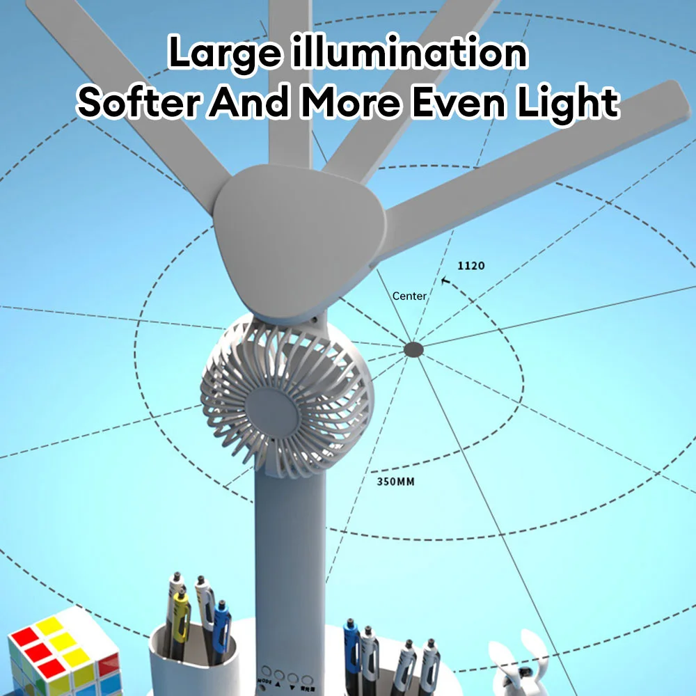 Multifunction LED Four-headed Folding Table Lamp Fan Calendar Clock USB Rechargeable 3 Color Reading Night Light desk lamp night light led desk lamp book light mini night light mini led light