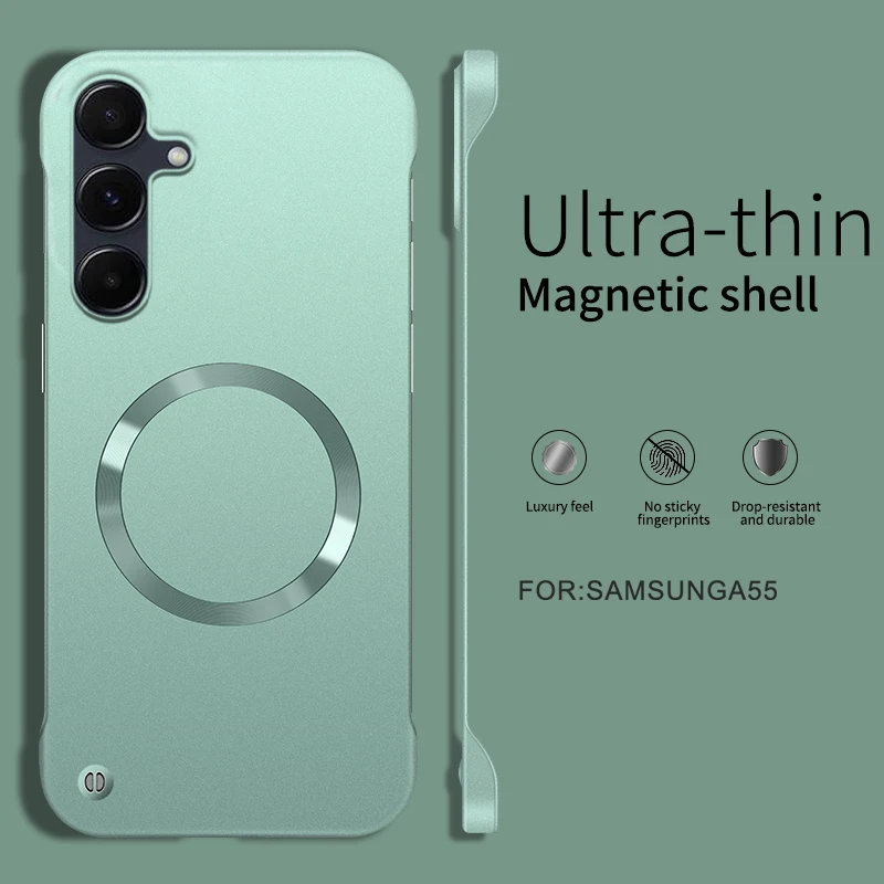Ultra Thin Matte Metallic Paint Magnetic Case with Wireless Charging