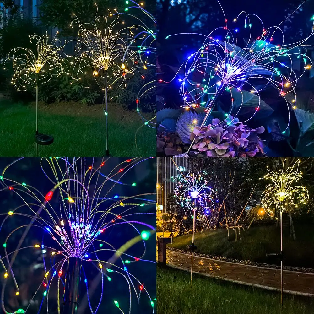 LEDs Outdoor Solar Lawn Lights Fireworks Patio String Lamps solar lights solar fireworks lights solar led lights garden lighting for Camping Christmas Party Garden Patio Terrace Decoration