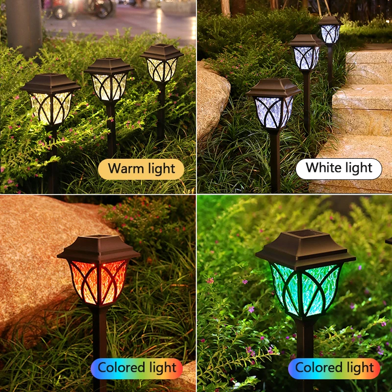 2-8 Pack LED Solar Courtyard Lamp Outdoor Waterproof Lawn Lights Solar Garden Paths Lane Landscape Lighting Decorative Lights 2