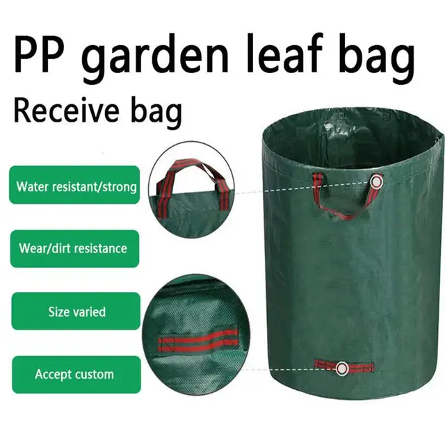 Levélzsákok 2Db Fűzsák Nagy Kapacitású Gyep- És Gyep Hulladékzsákok Újrafelhasználható Udvari Tájvágás - Image 3