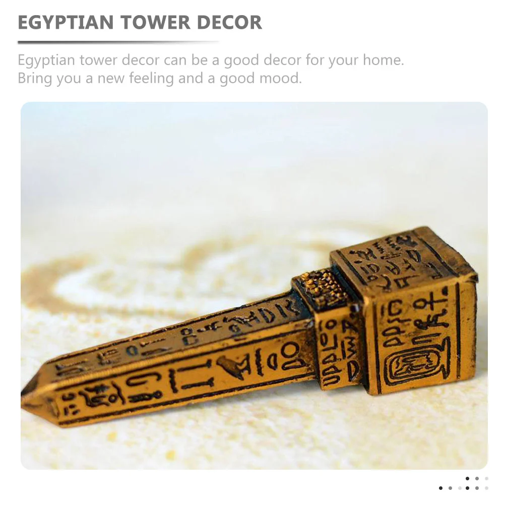 Egyptian Tower Figurine Egyptian Obelisk Psychological Sandbox Tower Ornament Figurine Desktop Statue Stele Decorative Statue - Image 2