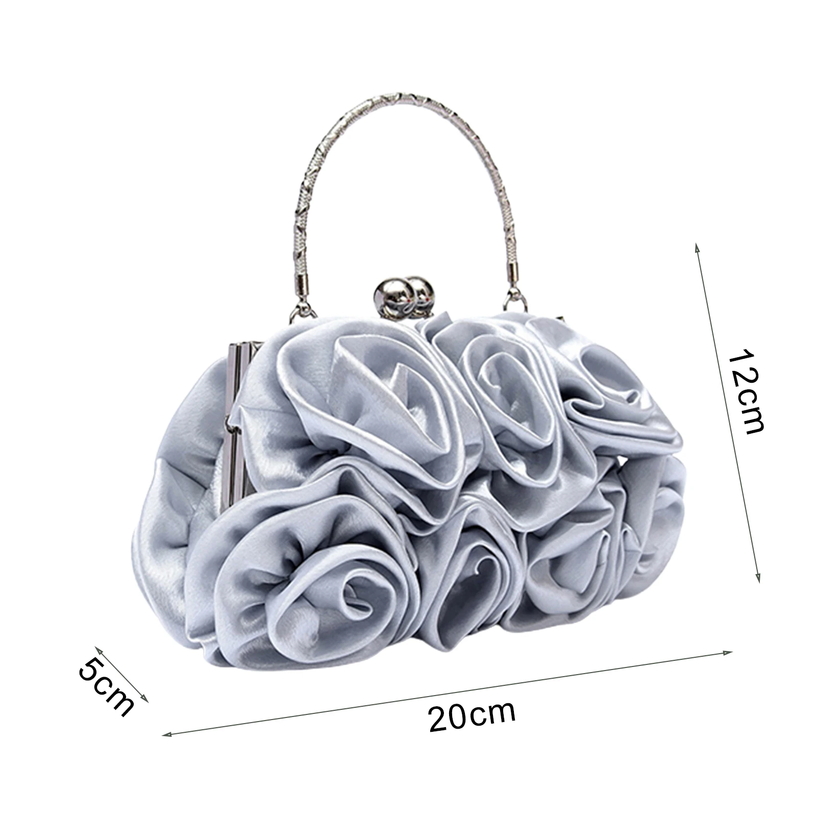 Women Evening Bag Handbag Women's Tote Bag Rose Flower Pattern Clutch Bags Evening Party Bridal Handbag