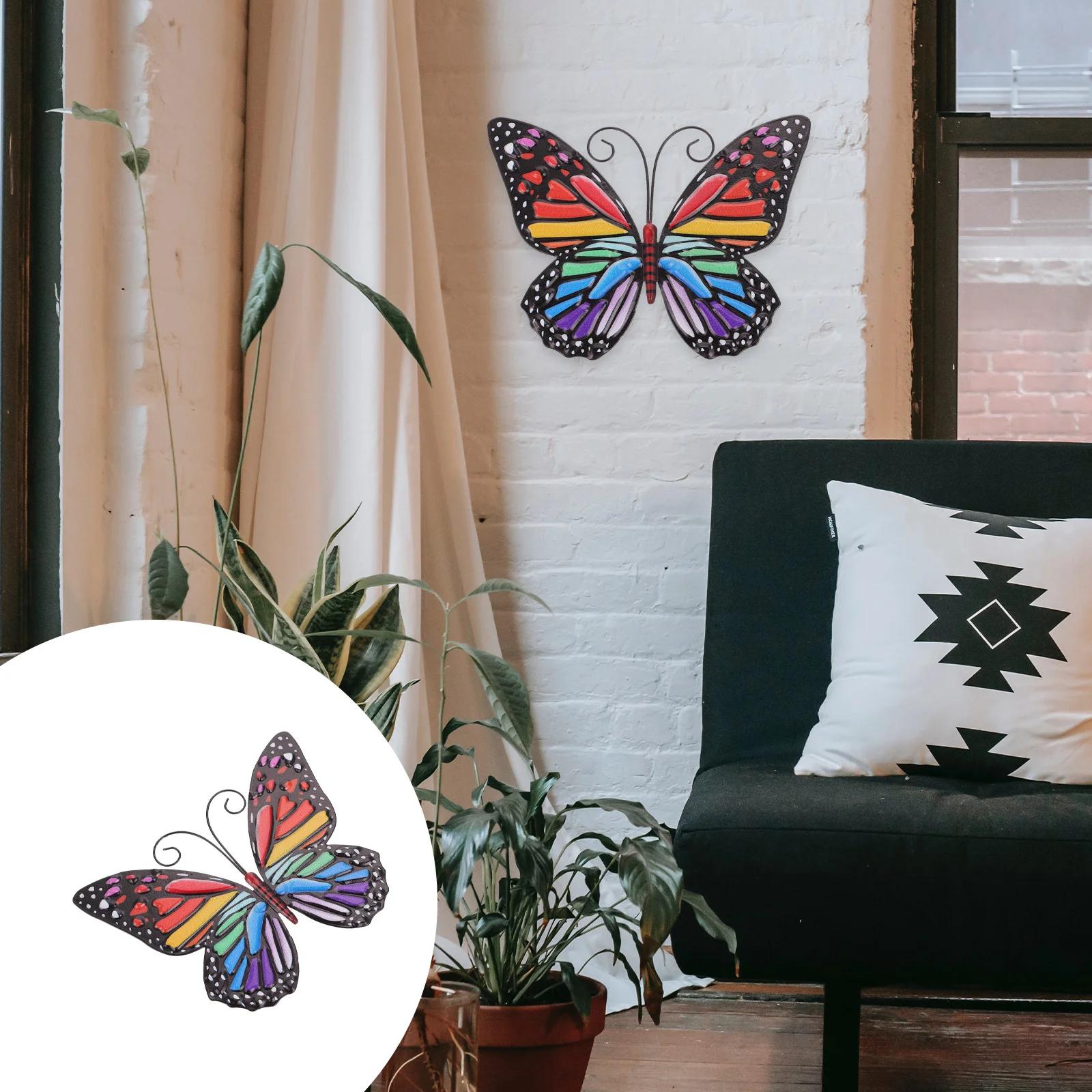 

Butterfly Wall Decor Ornament Butterflies Sculpture Decoration Metal Iron Wrought