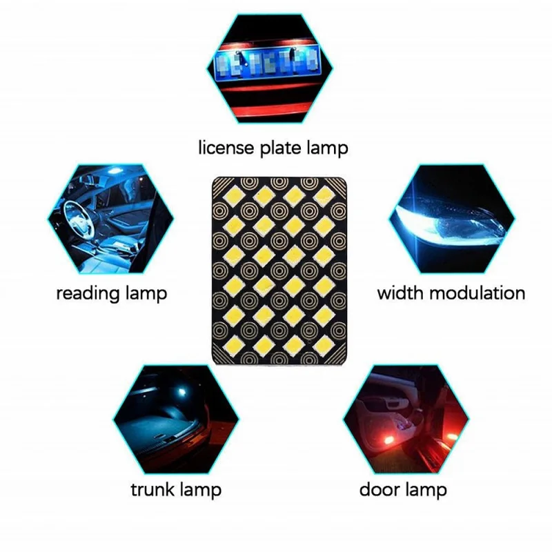 T10 W5W Auto Interior Reading Car Door Light 12SMD 24SMD 48SMD Dome Festoon Brake License Panel Led BA9S Roof Clearance Lights