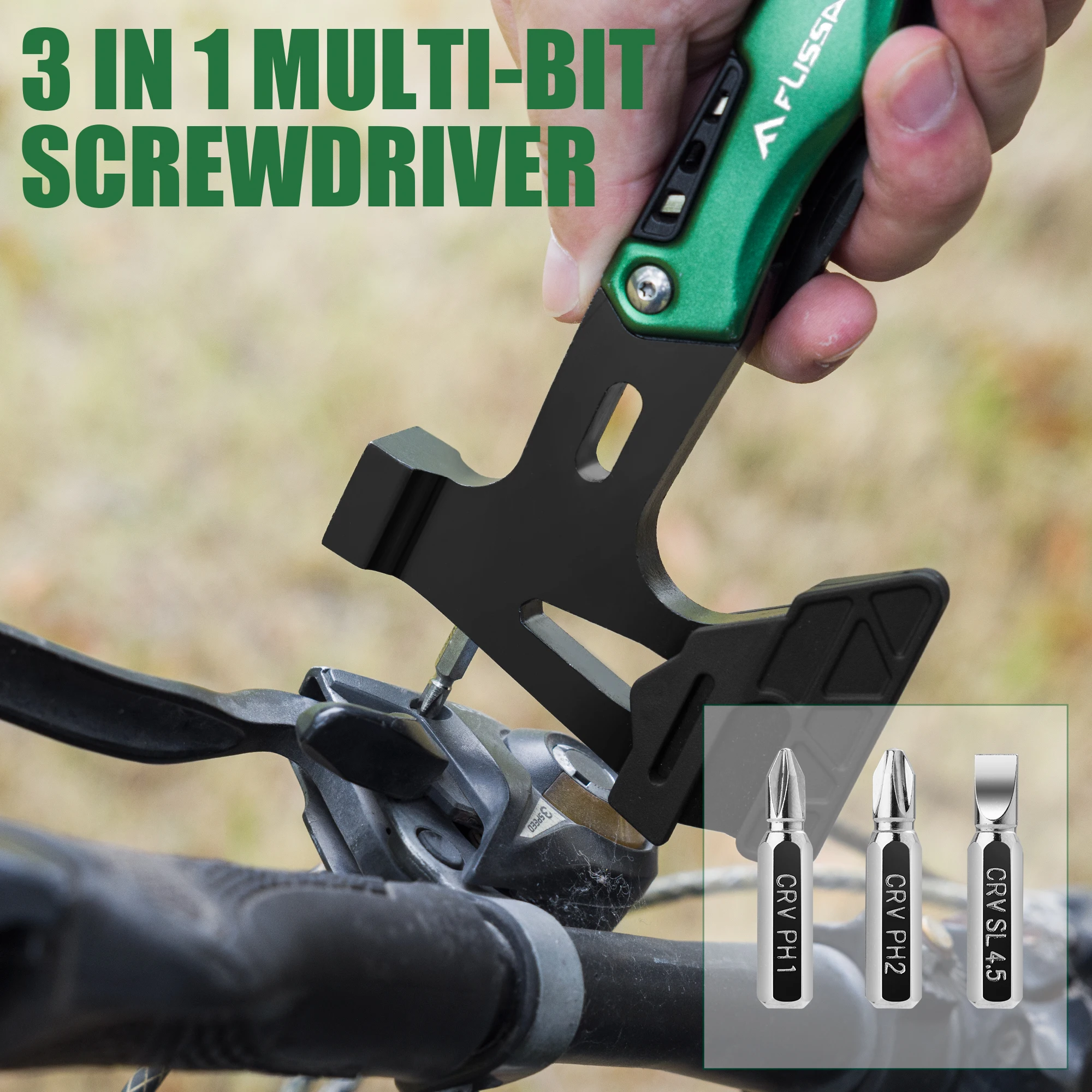 FLISSA 14 in 1 Multitool Camping Hatchet with Sheath Multifunctional Ax with LED Light Camping Woodworking Outdoor Survival Tool 4